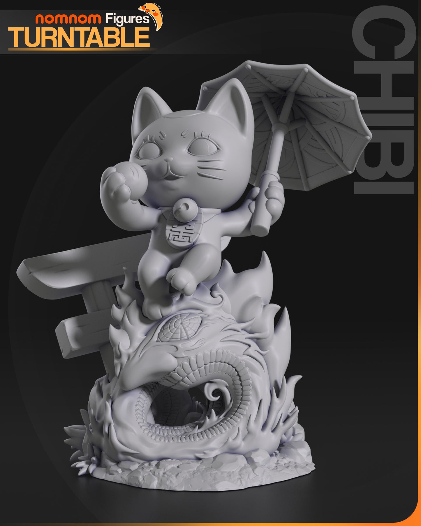 Figura de Resina Chibi - Turbo Vieja Gato - Dandadan