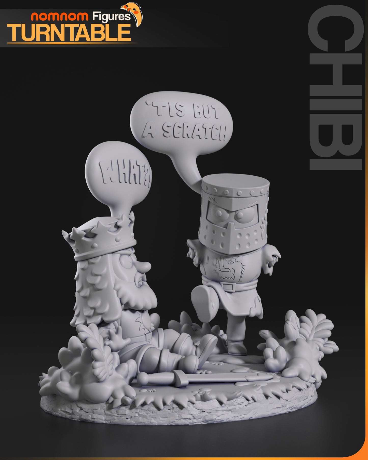 Figura de Resina Chibi - El Caballero Oscuro - Monty Python y el Santo Grial