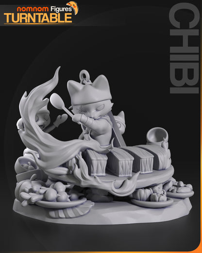Figura de Resina Chibi - Chef Miausculoso - Monster Hunter