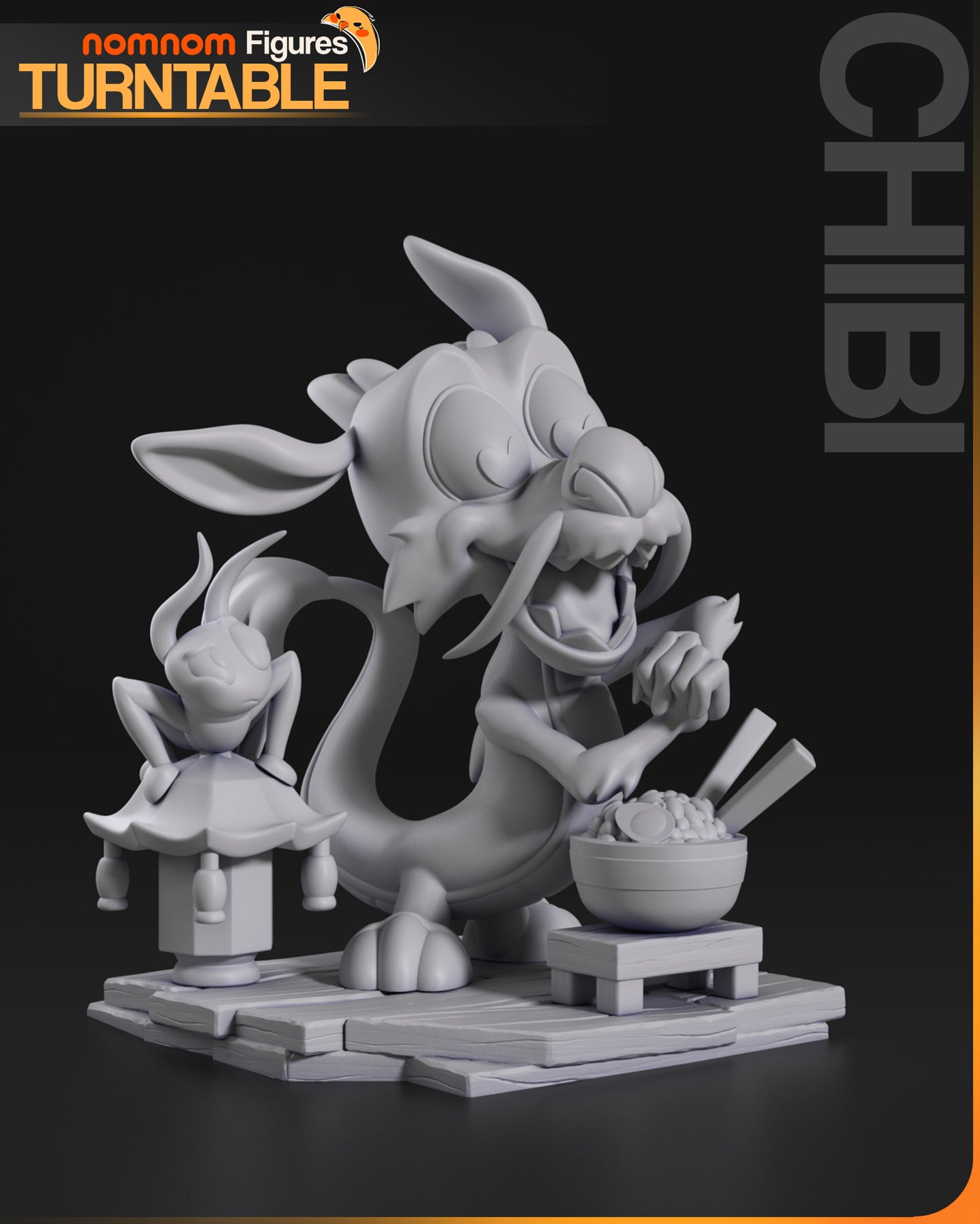 Figura de Resina Chibi - Mushu - Mulán