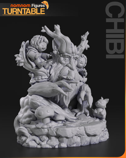 Figura de Resina Chibi - Merry, Pippin & Barból - El Señor de los Anillos