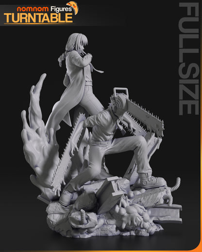 Figura de Resina - Makima & Denji - Chainsaw Man