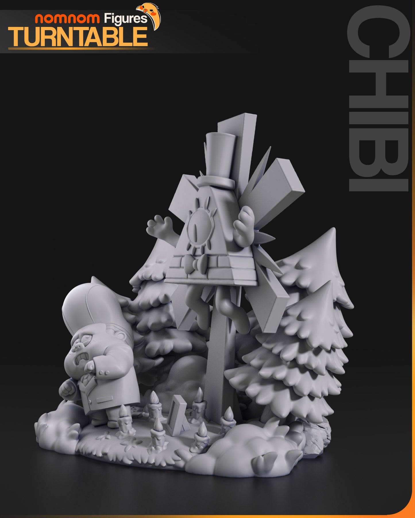 Figura de Resina Chibi - Bill Cypher - Gravity Falls