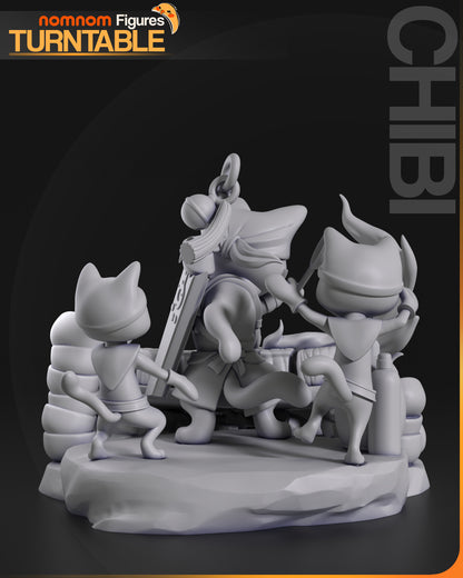 Figura de Resina Chibi - Chef Miausculoso - Monster Hunter