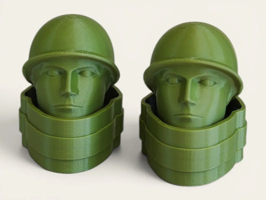 Clicker Cabeza Soldado de Juguete, clicker llavero impreso en 3D